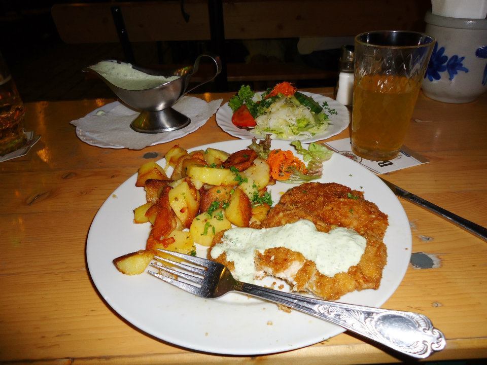 apfelwein and frankfurter schnitzel