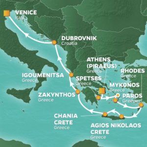 greek isles cruise route map