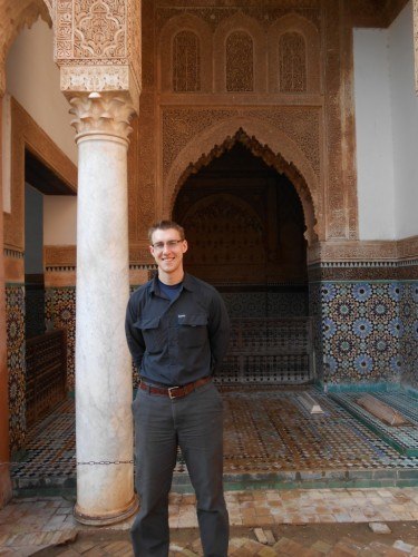 View Moroccan architecture like these pillars and tiles in Marrakech