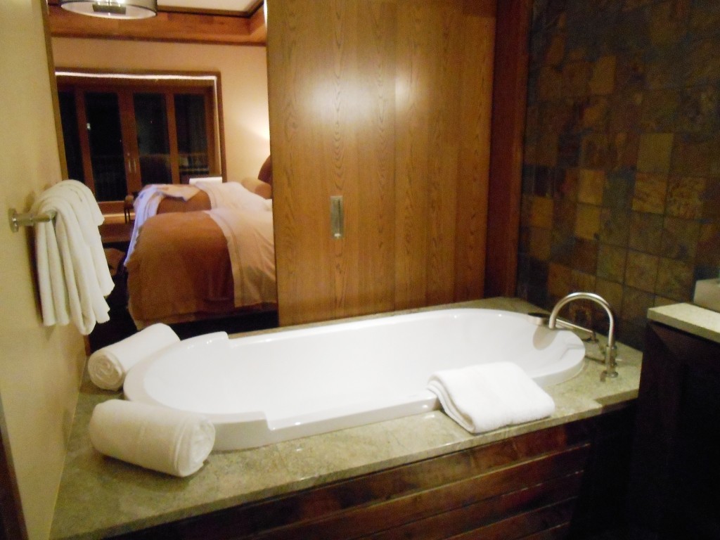 My type of luxury: a soaking tub in an ultra-comfortable room