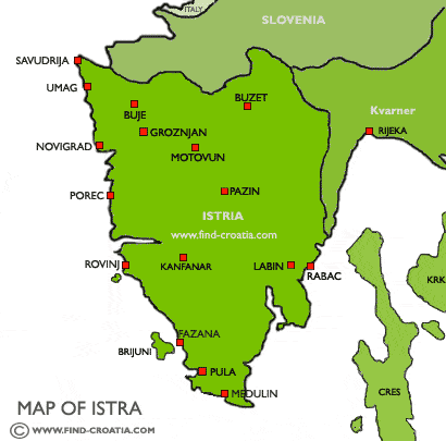 Карта истрии хорватия