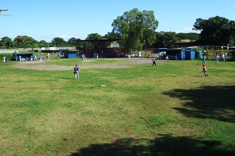 Warming up for a friendly baseball game in Granada, Nicaragua.