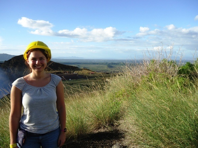 standing by masaya volcano