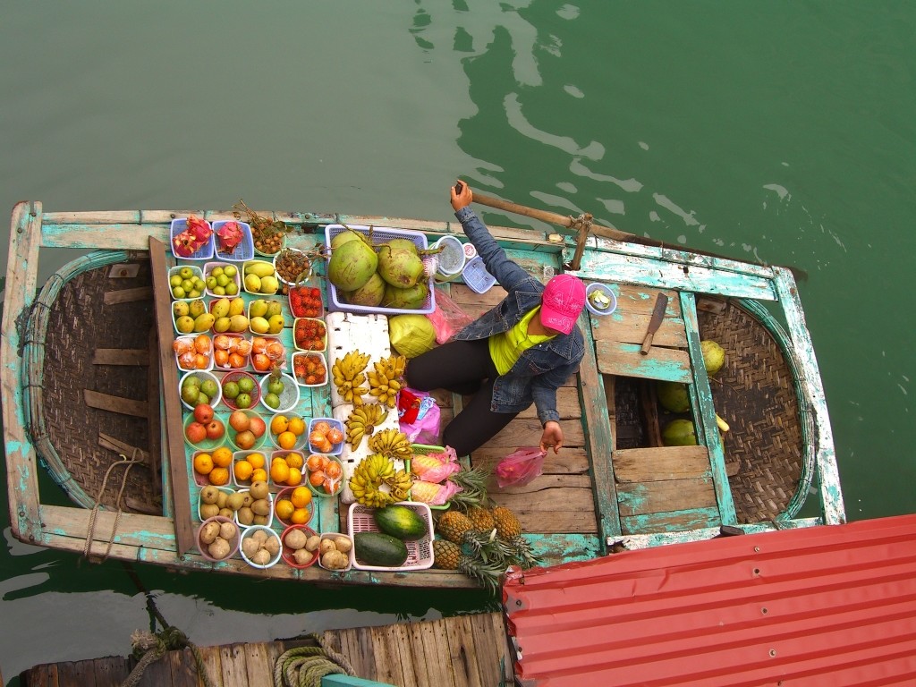 A fruit vendor in Halong Bay