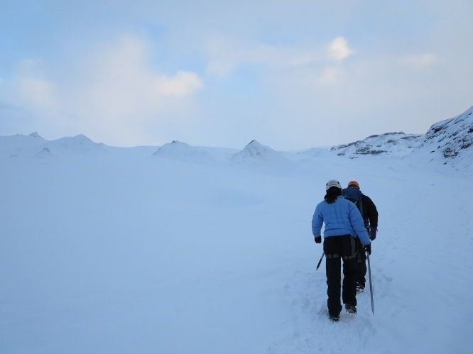 walking on Sólheimajökull Glacier in iceland