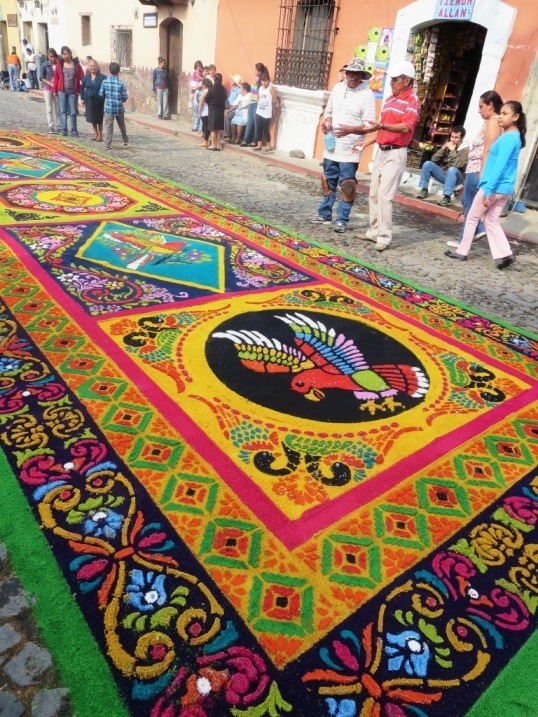 seeing the semana santa decorations during guatemala travel