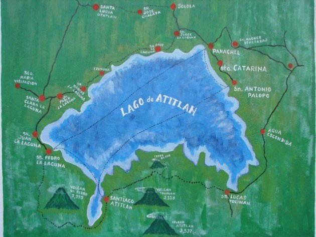 Map Lake Atitlan Guatemala 