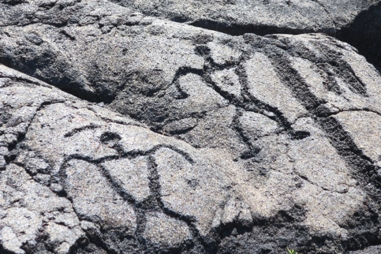 petroglyphs - VOLCANOES NATIONAL PARK THE BIG ISLAND OF HAWAII