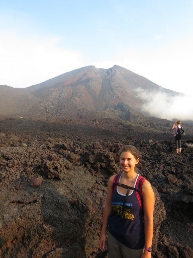 becky on pacaya volcano