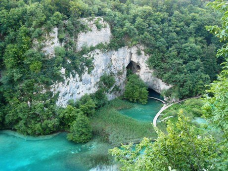 Gorgeous vantage point of Plitvice Lakes National Park Croatia