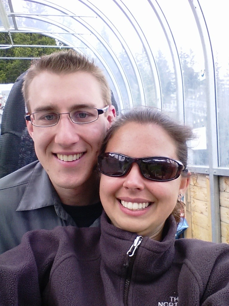 Riding an alpine coaster in Churwalden, Switzerland