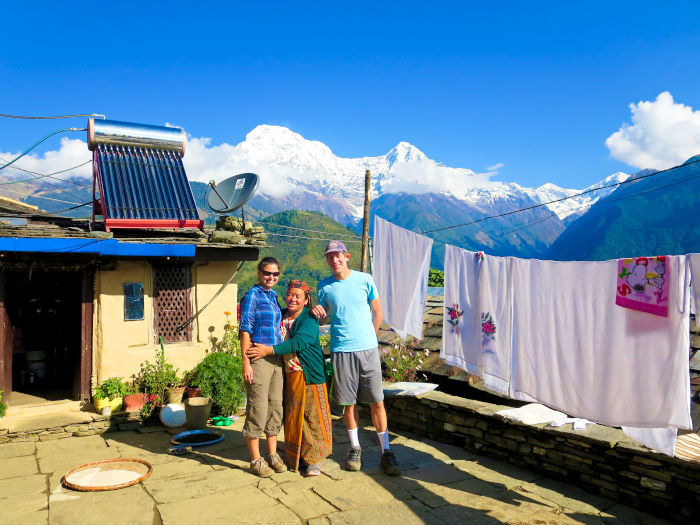 host family on the scenery on the ghorepani poon hill trek