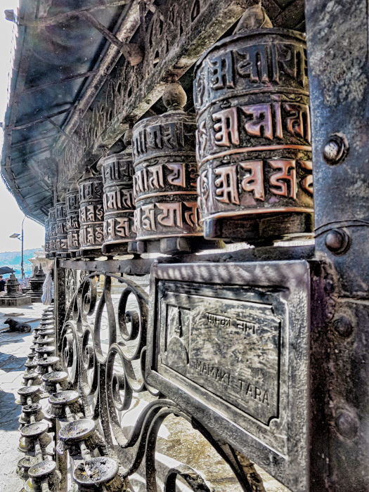 Prayer Wheels Swayambhunath Monkey Temple Kathmandu