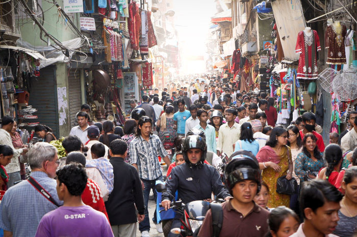 kathmandu crowds streets