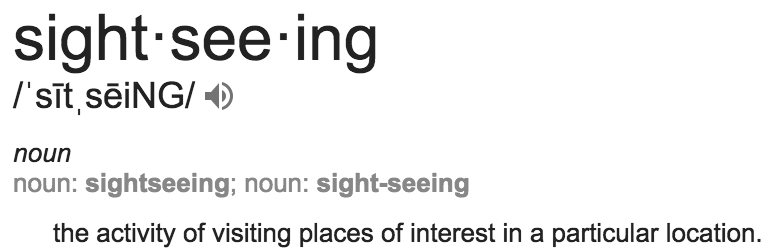 sightseeing definition