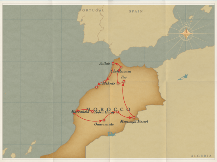 Suffering from information overload while planning a trip to Morocco (I did!). This two week Morocco itinerary will show you a route to the best highlights of the country and how long to spend at each stop. Learn what to do in places like Marrakech, Essaouira, Todra Gorge, Ouarzazate, Merzouga in the Sahara Desert (and Erg Chebbi dunes), Fez, Meknes, Chefchaouen, Asilah, Rabat, and Casablanca. It sounds like a lot but this two week Morocco itinerary map makes it easy to follow!