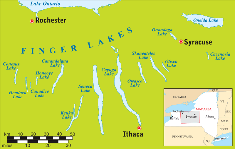 finger lakes map