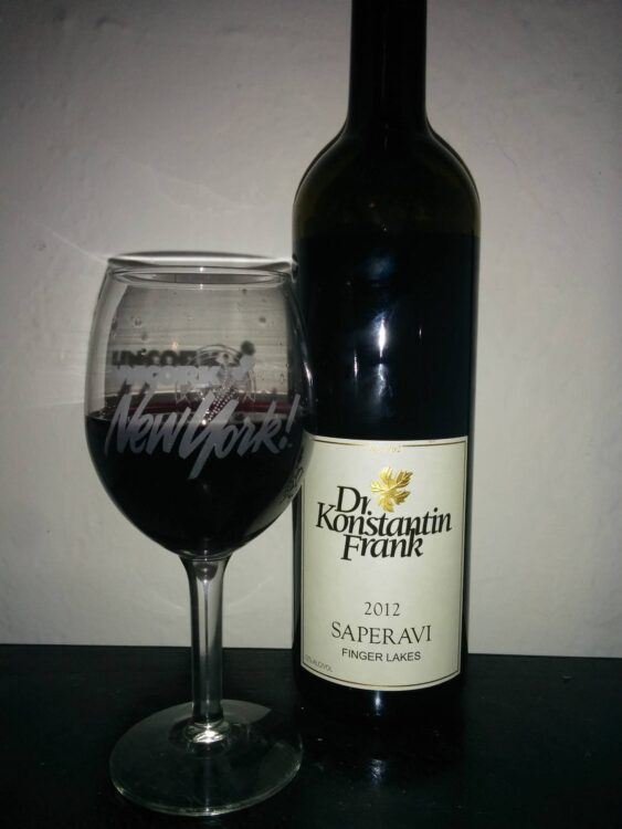 bottle of saperavi wine