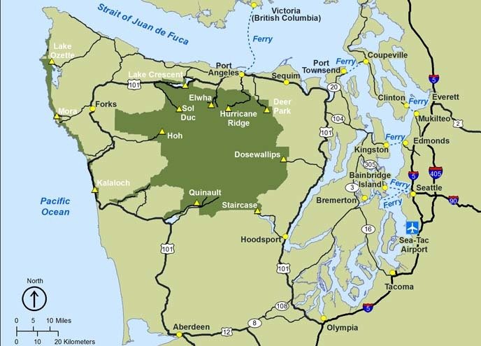 olympic national park map (olympic peninsula map)