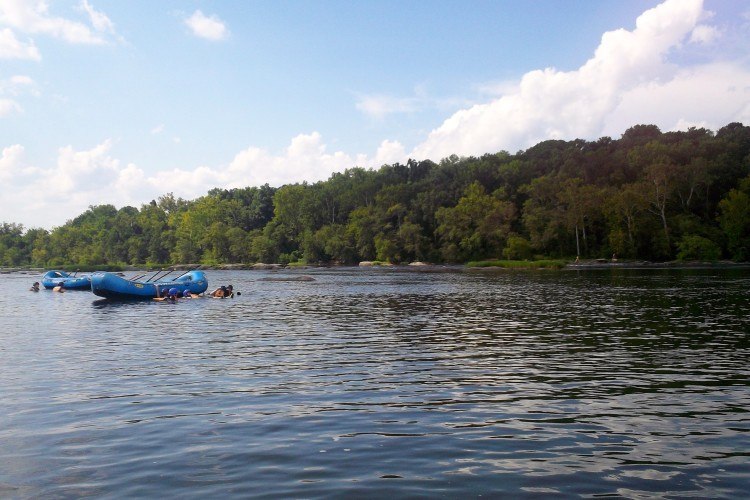 Swimming in the James River (while whitewater rafting in Richmond, VA)