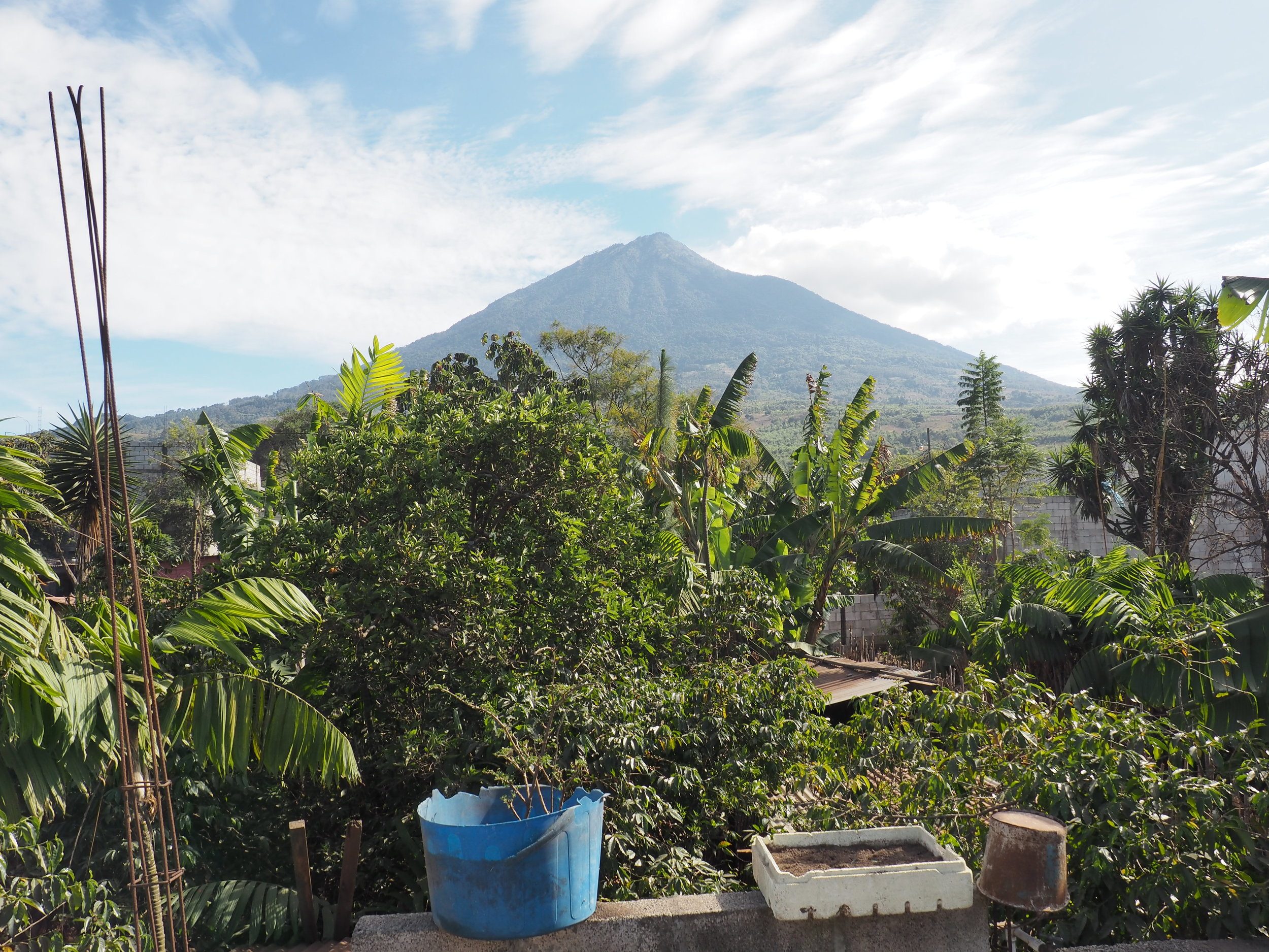 view from rooftop san miguel escobar antigua guatemala