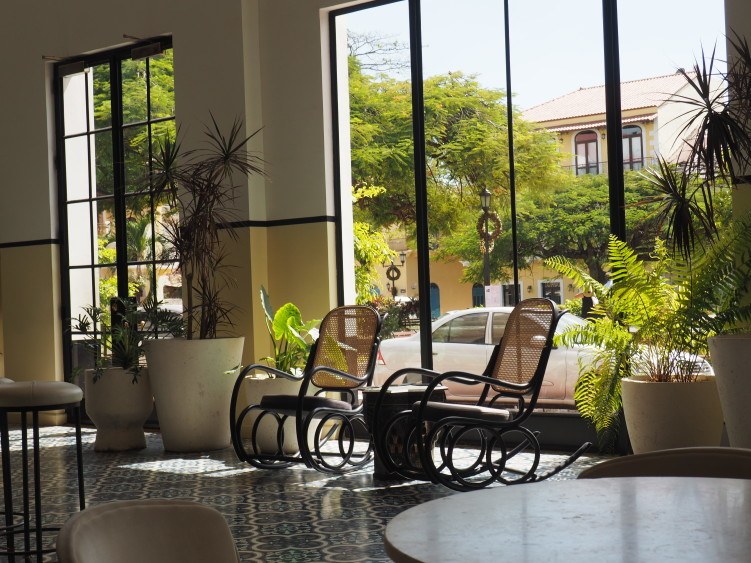 rocking chairs in the lobby of American Trade Hotel (Panama City, Panama)