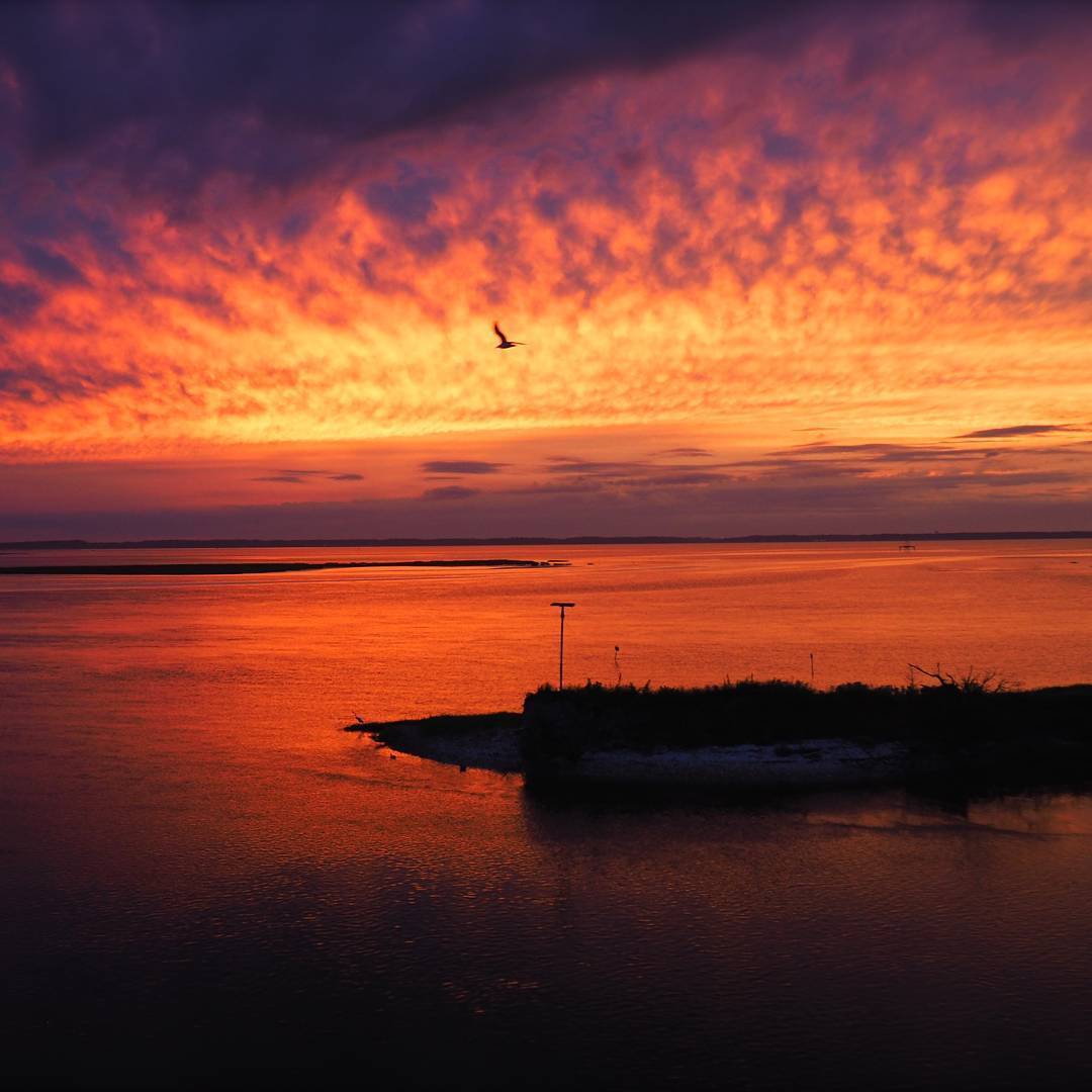 Sunset in Chincoteague Virginia after a stormy evening.