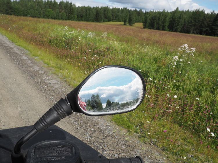 Returning to Svansele's entrance by ATV