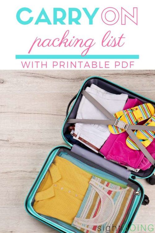 pinterest carry on packing list