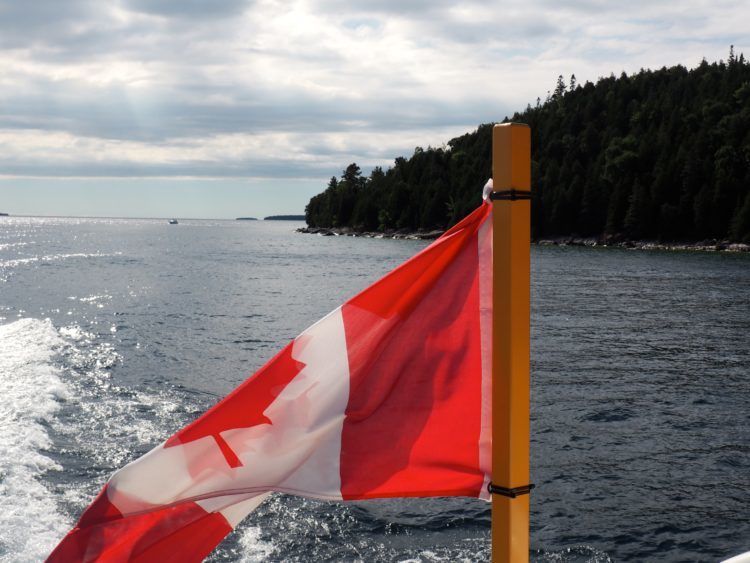 View from the boat ride to Flowerpot Island.