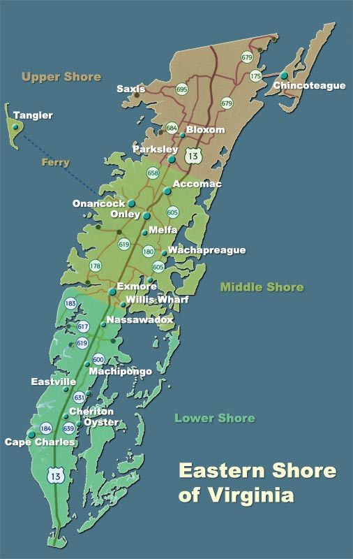 virginia eastern shore map