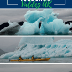 Head to Valdez Alaska for summer adventure! Trips through Prince William Sound will let you kayak near ice and waterfalls by Columbia Glacier. You won't want to miss this guide on kayaking near icebergs!