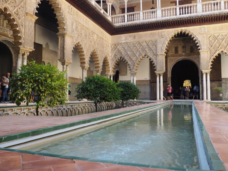 Inside the Alcazar of Seville Spain