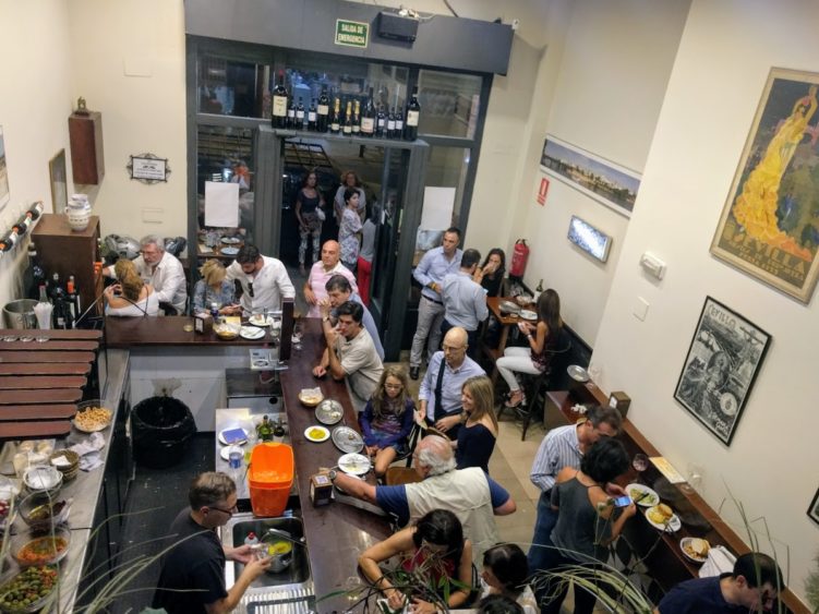 Overlooking the bar at Las Golondrinas in Triana