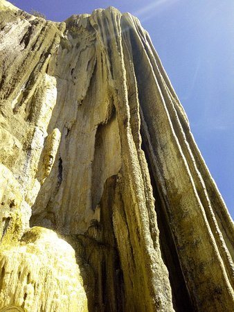 looking up at the rock formations