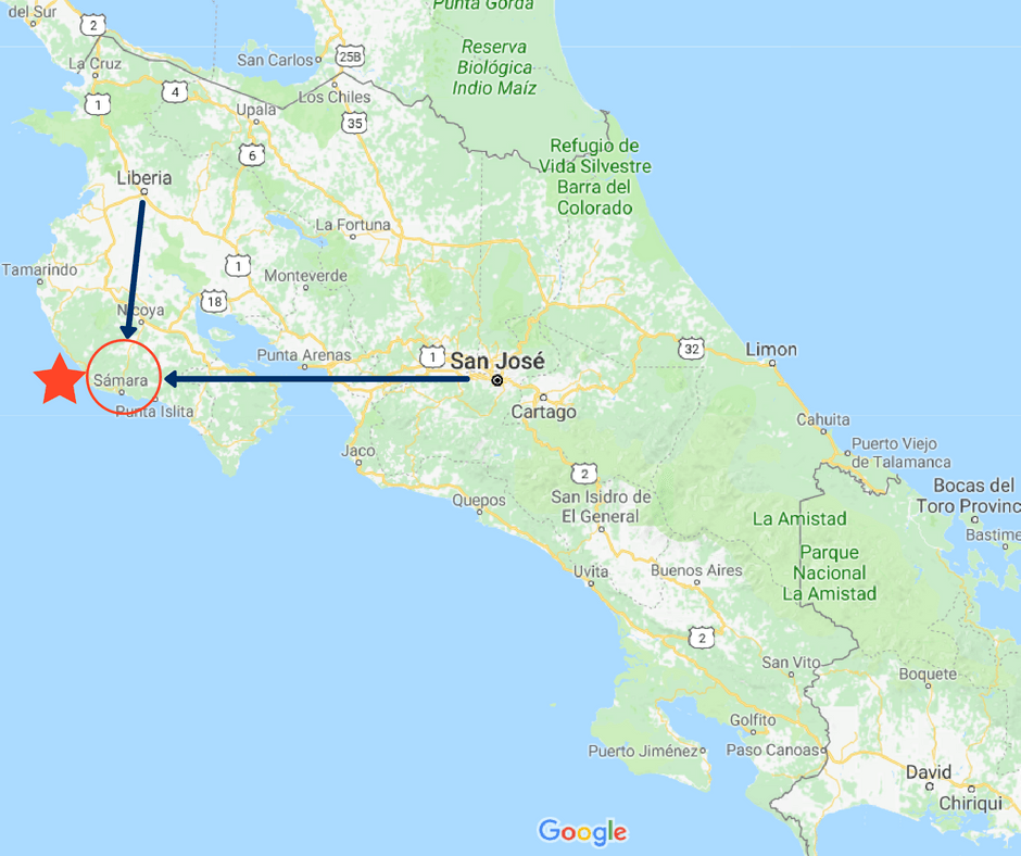 Playa Samara Costa Rica Map Playa Samara Costa Rica is Paradise on a Budget — sightDOING