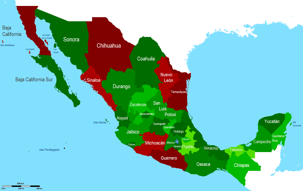 Map of Mexican States