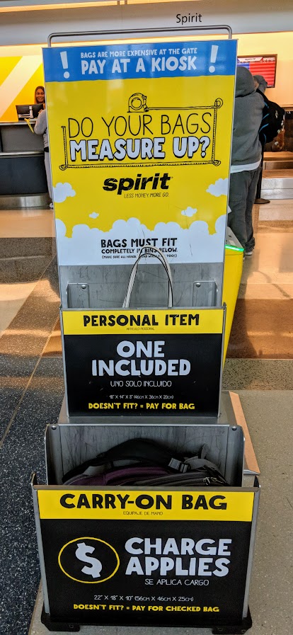 luggage size spirit