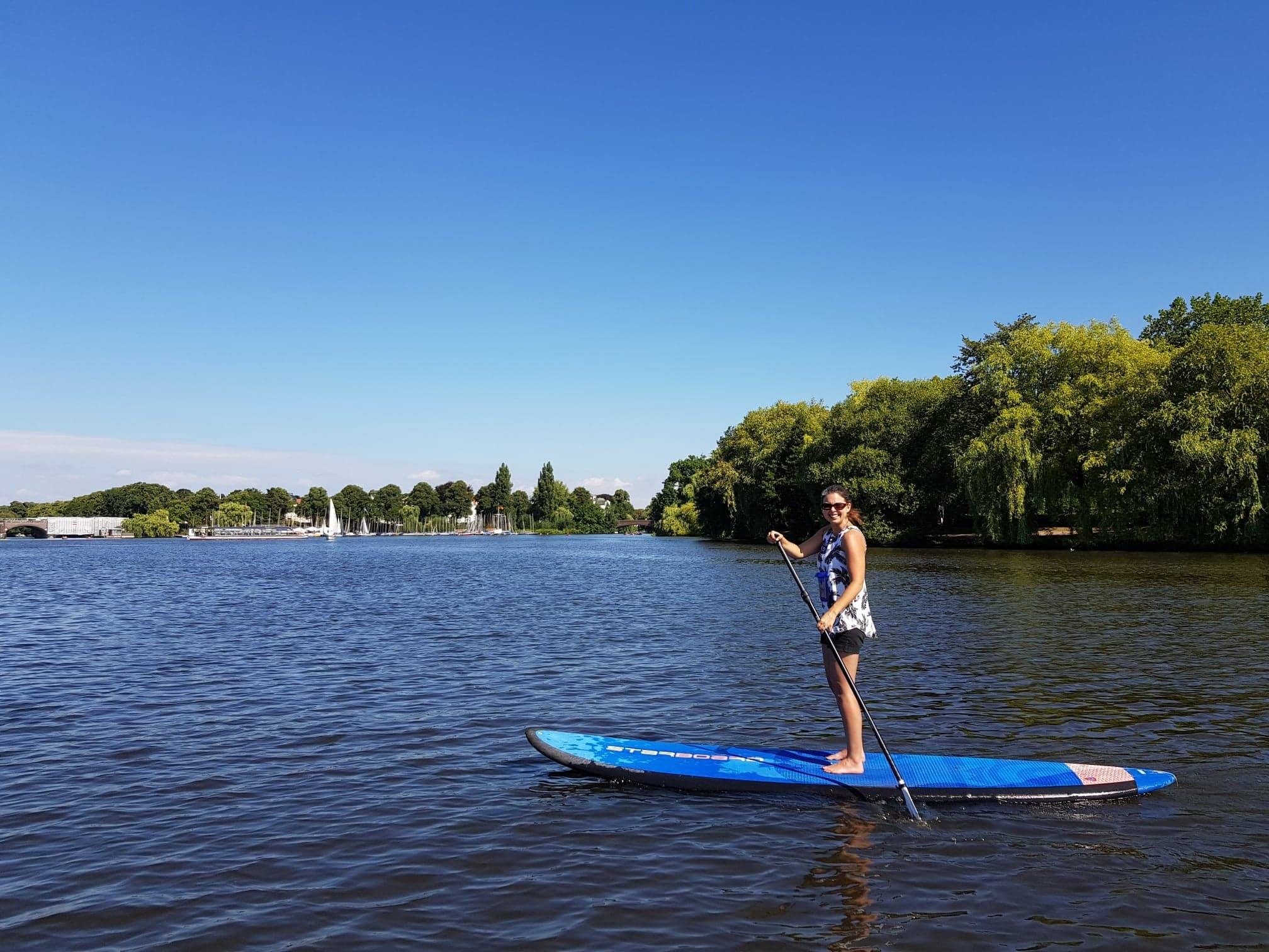 stand up paddleboarding on one day in hamburg germany