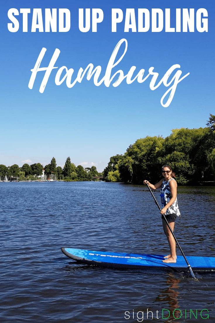 Stand up paddleboarding in Hamburg is a great place for beginners to learn SUP. On summer days, this is one of the most fun things to do in Hamburg Germany.