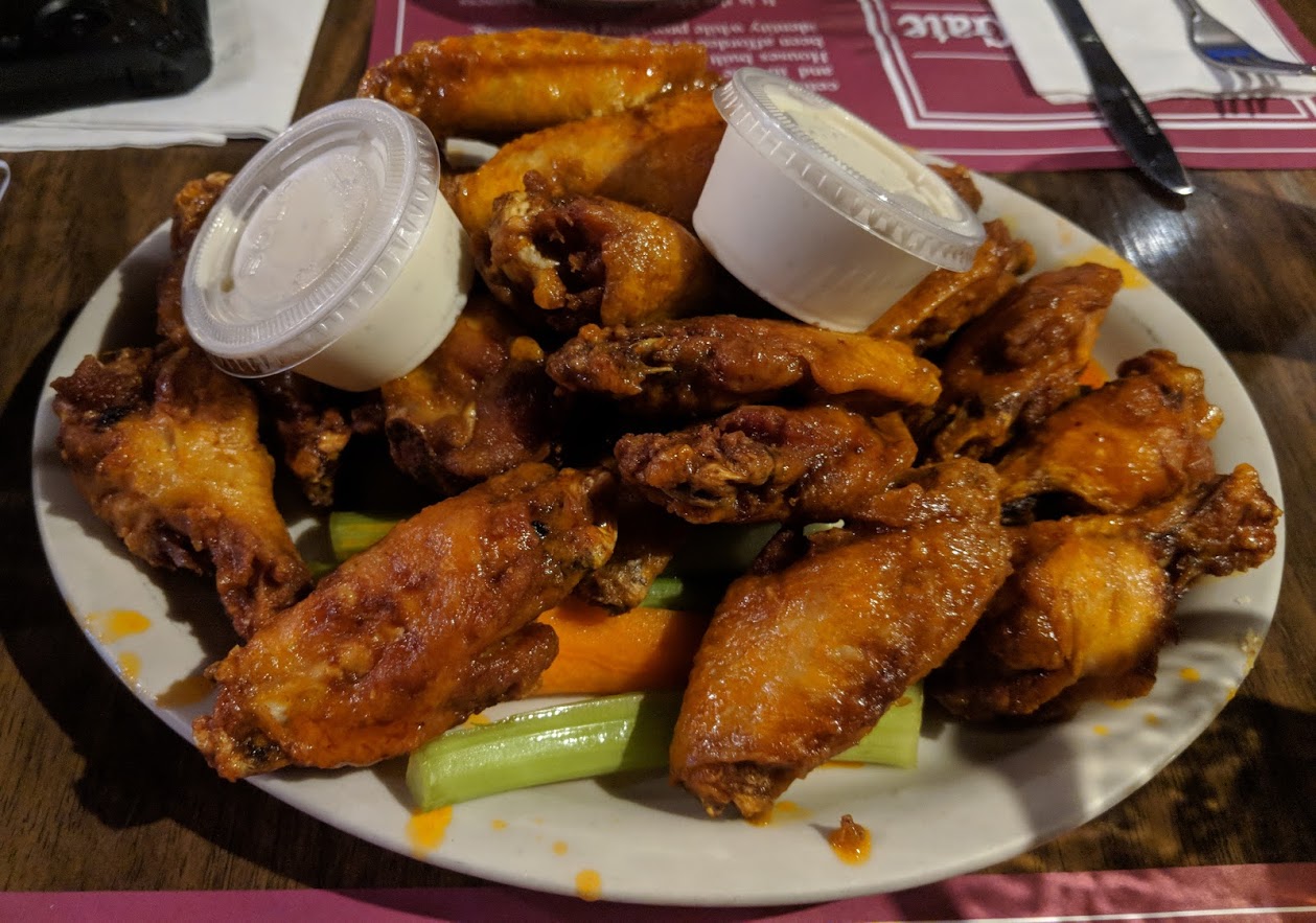 chicken wings with celery and blue cheese