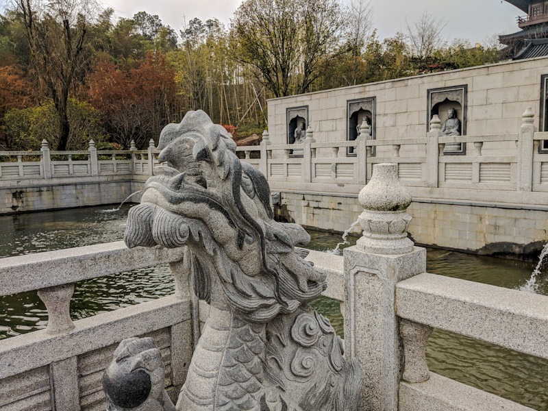 dragon statue niushou shan culture park