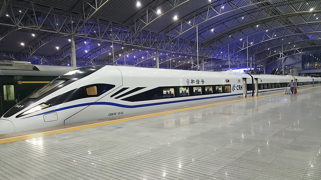 bullet train inside shanghai station