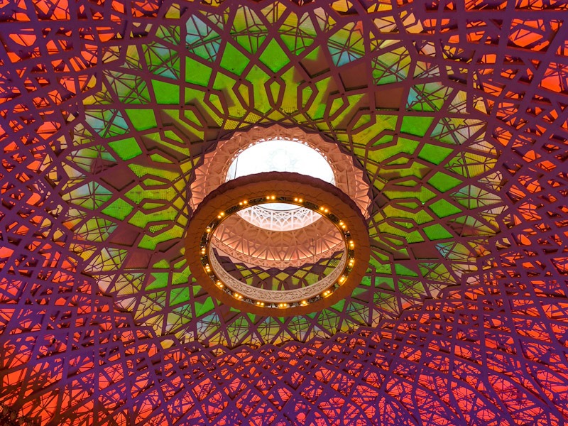 elaborate multi-colored ceiling