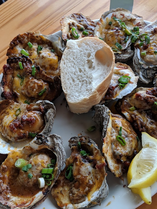 alabama oysters on a plate