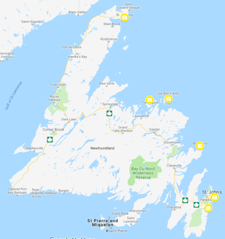 How To See Icebergs In Newfoundland SightDOING   Iceberg Newfoundland Map 735x779 