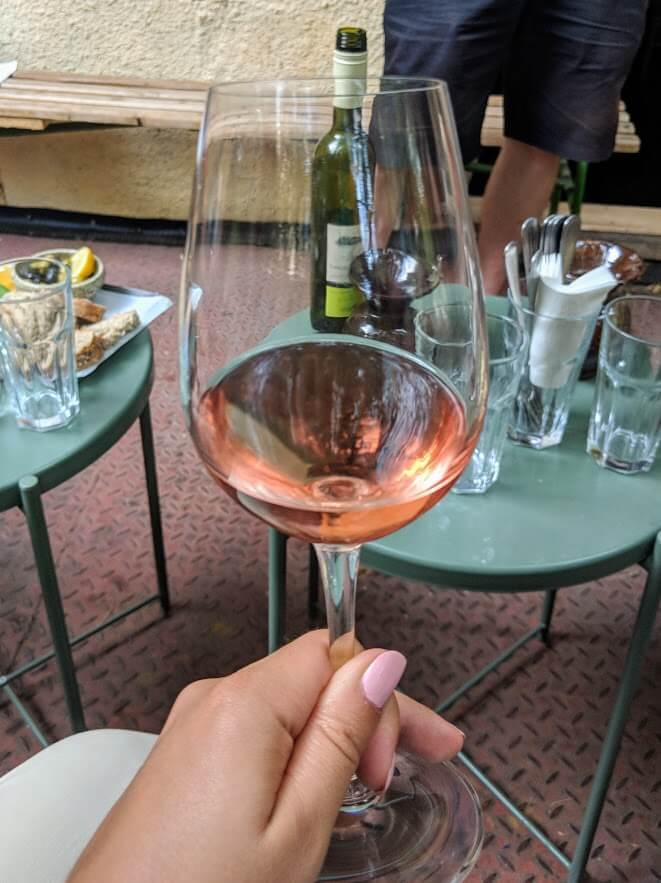 glass of rose wine