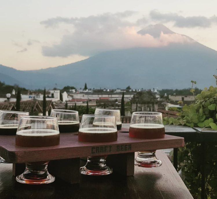 flight of six beers at antigua brewing company