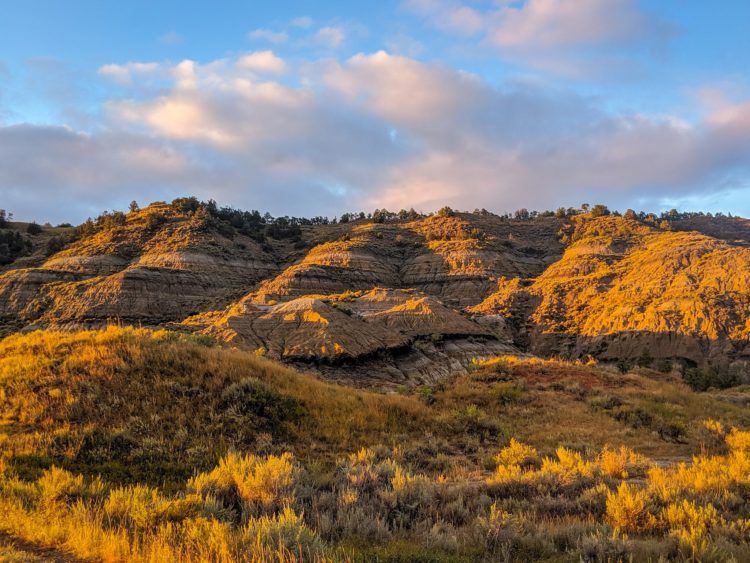 morning light on badlands