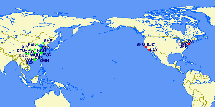 participating airmule airports map